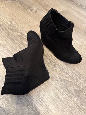 Black Wedge Ankle Boots -  apt 9 size 8.5